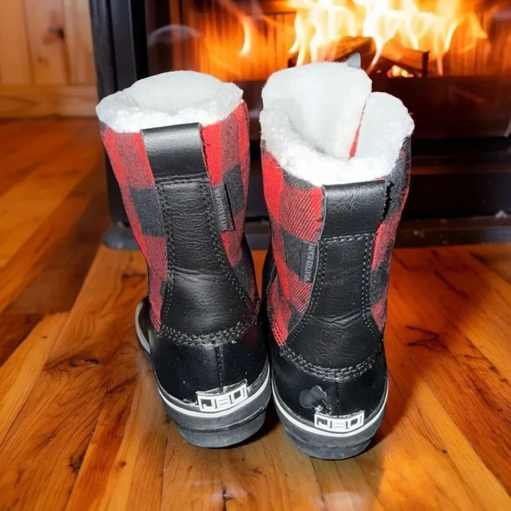 JBU by Jambu Women's Brenda Weather Ready Snow Boot Black Red Plaid Size 8